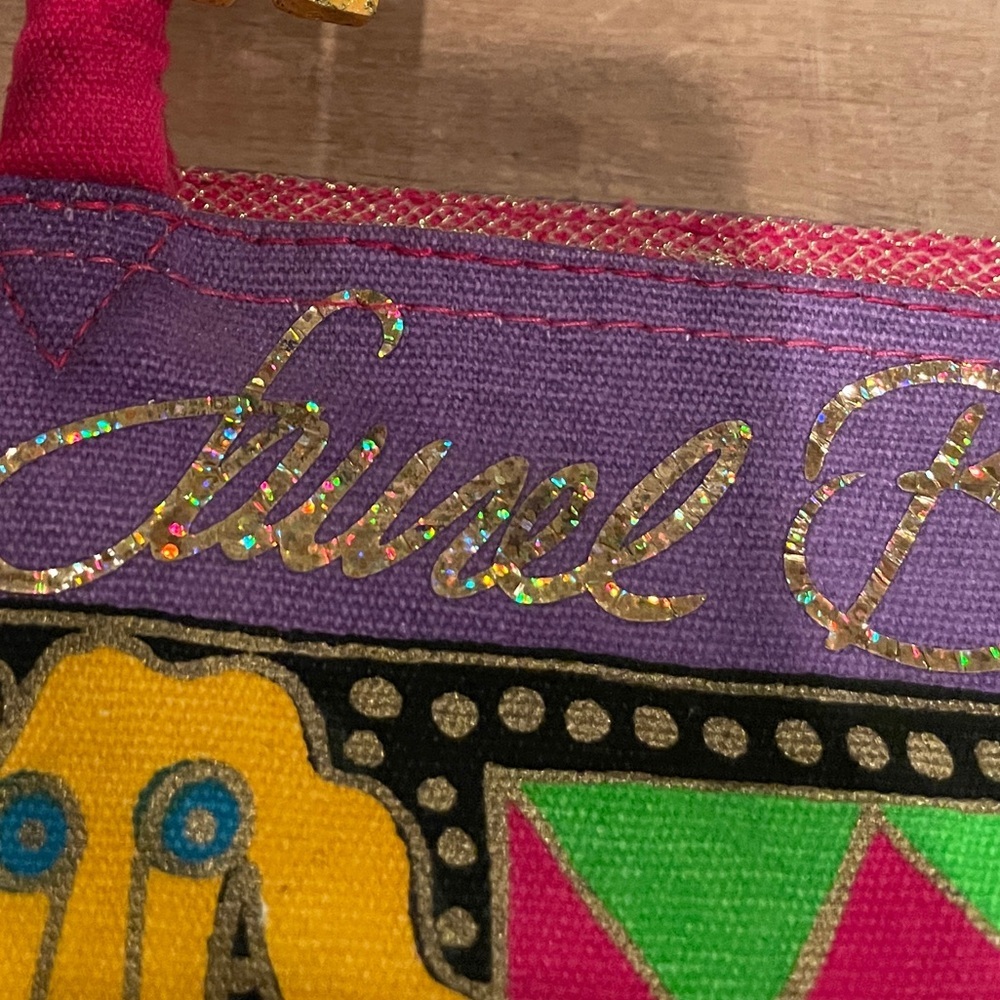 NWT VTG Vibrant Laurel Burch Dog Cat Animal Sparkly Canvas Tote Purse Bag - Picture 10 of 10